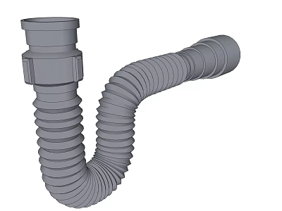 Flexible Plastic Corrugated Pipe With Connecting Ends For Drainage And Ventilation Use 3d model