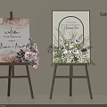 Elegant Wedding Welcome Sign With Easel Stand And Floral Arrangements