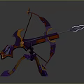 3D Modeled Decorative Bow With Purple Orange Accents And Dragon Head Design