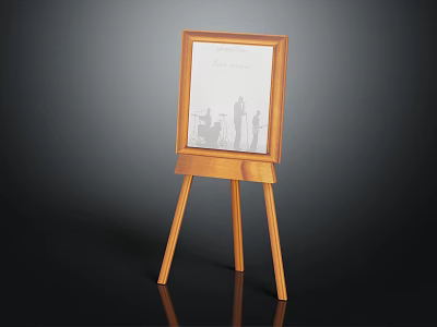 Wooden Photo Frame With Tripod Stand Holding Family Silhouette Picture For Home Decor 3d model