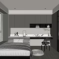 Modern Tatami Bedroom Interior Design With Built In Wardrobe Desk Soft Lighting And Window Blinds