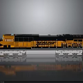 Modern Orange And Black Train Locomotive With Sleek Exterior And Reflective Surface