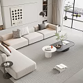 Modern sofa coffee table combination 3d model