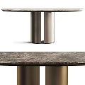 Modern Console Table With Marble Top And Metal Cylinder Legs Design