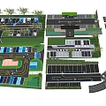 Parking Lot Layout Design With Different Plans Traffic Lanes Parking Spaces And Directional Arrows