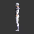 Man in Football Player Uniform With Blue Jersey White Pants Purple Accents Number 11 Helmet