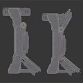Detailed Robotic Character Mechanical Legs With Grey Metal Components And Structure