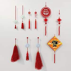 New Chinese-style pendant tassel hanging ear 3d model