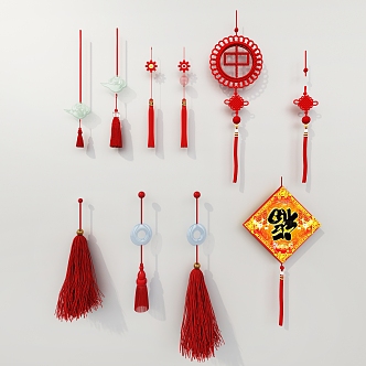 New Chinese-style pendant tassel hanging ear 3d model