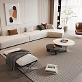 Modern Sofa Coffee Table Combination Corner Sofa 3d model