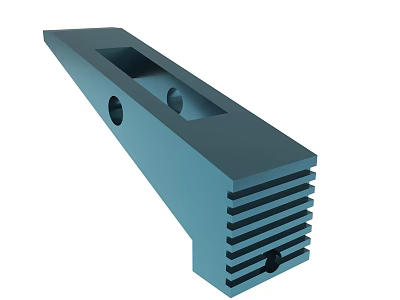 Blue Industrial Mechanical Component With Holes Fins And Structural Design 3d model