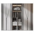 Modern Wardrobe Open Wardrobe Glass Wardrobe 3d model