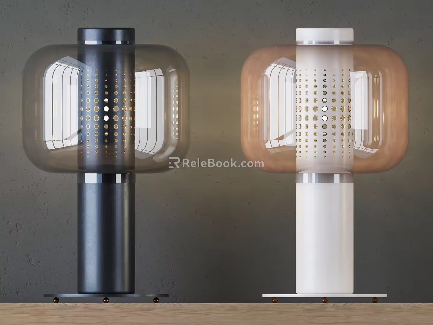modern table lamp glass lampshade table lamp 3d model