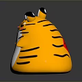 Adorable Yellow Tiger Plush Toy With Black Stripes And Cute Face
