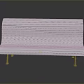 White Slat Design Leisure Bench With Metal Legs Modern Outdoor Style