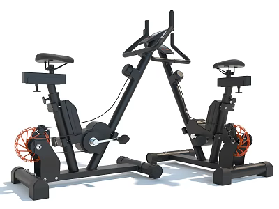 Black Stationary Exercise Bikes With Air Resistance For Home Gym Workouts 3d model