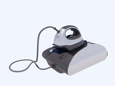 Modern Household Electric Iron With White And Black Design And Steam Function 3d model
