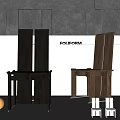 Poliform Modern Dining Chairs Black and Brown with Contemporary Design