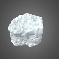 White Tofu Block with Rough Surface Texture Isolated on Gray Background 3d model