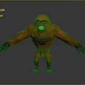 Orange Cartoon Gorilla 3D Model Character With Outstretched Arms And Bumpy Texture 3d model