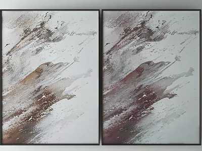Two Panel Abstract Paintings With Modern Brush Strokes For Wall Decor In Neutral Tones 3d model
