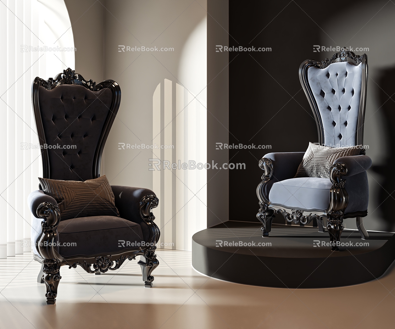 European style chair 3d model