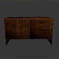 Classic Wooden Cabinet With Double Doors Wood Grain Knobs And Leg Design