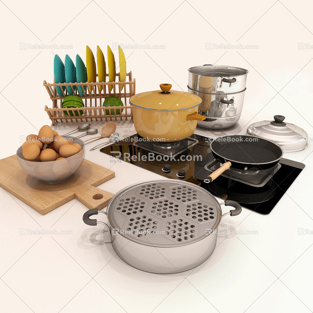 Modern Kitchen Supplies 3d model