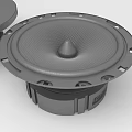 Pair of Modern Gray Round Audio Speakers With Textured Surface And Base Structure