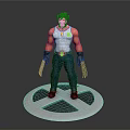 Muscular Man In White Tank Top Blue Jeans With Metal Claws On X Symbol Base