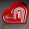 Modern Commercial Equipment Red Heart Shaped Neon Light with White Spiral Design for Business Decor