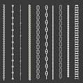 Various Decorative Chains And Linear Design Elements In White And Black