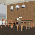 Quiet Dining Table and Chair Combination Dining Table and Chair 3d model