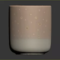 Pink And White Ceramic Cup With Gold Polka Dots For Home Table Decoration