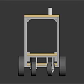 Utility Cart With Yellow Top Gray Frame Lower Shelf And Wheels