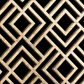 Modern Decorative Partition Screens With Geometric Patterns In Gold And Black