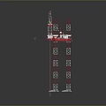 Red White Industrial Tower Equipment With Multi Level Structure And Support Base