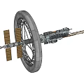 Circular Space Station With Solar Panels Orbiting Earth In Cloudy Sky