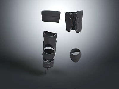 Black Protective Gear Set With Straps And Adjustable Design Features 3d model