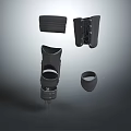 Black Protective Gear Set With Straps And Adjustable Design Features