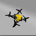 Smart Machine Drone With Yellow Black Body And Multiple Propellers For Aerial Operations