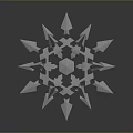 Transparent Geometric Crystal Structure With Spiked Polyhedral Design And Dark Background Reflection