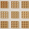 Silly partition hollow cement brick partition hollow brick screen partition wall porch 3d model