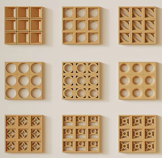 Silly partition hollow cement brick partition hollow brick screen partition wall porch 3d model