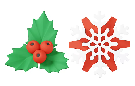 Modern Christmas decorations Cartoon decorations Anime decorations 3d model