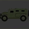 Green Armored Military Off Road Vehicle With Roof Equipment And Large Tires