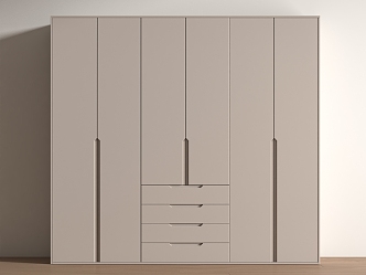 Cream color wardrobe 3d model