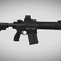 Black Tactical Rifle with Scope Magazine and Modern Military Design