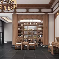 Traditional Chinese Style Living Room Interior Design With Solid Wood Furniture And Classic Art Decorations