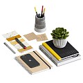 Modern Computer Computer Host Office Equipment Office Supplies Book Display 3d model